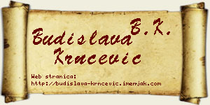 Budislava Krnčević vizit kartica